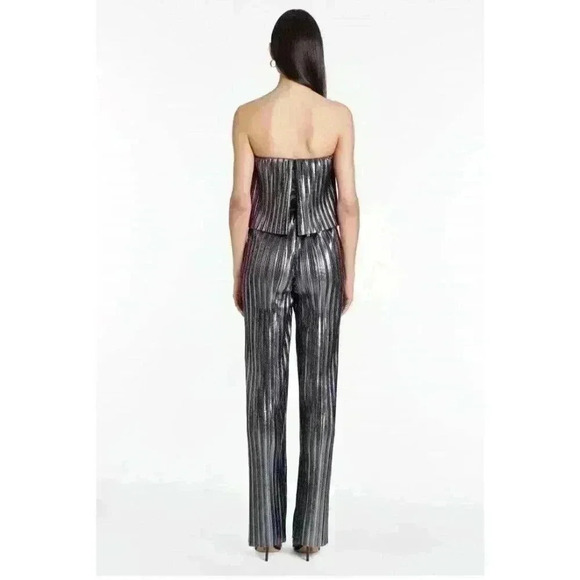New Amanda Uprichard collina jumpsuit pantsuit in GUNMETAL Size Extra Large XL - Picture 2 of 14